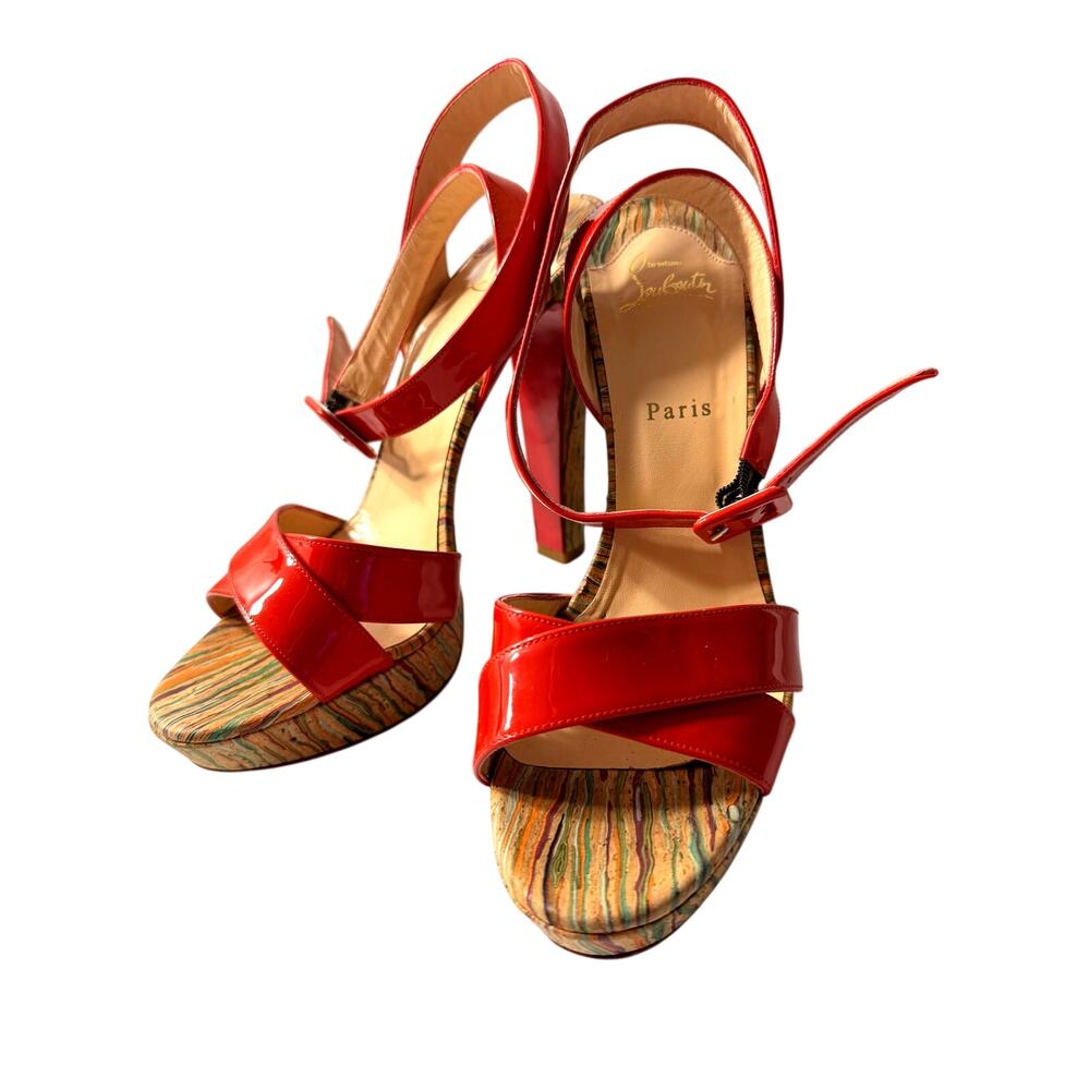 Christian Louboutin Red Patent Platform Heels